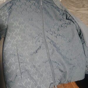 Armani Exchange Jacket Blouson with hood in monogram coated fabric